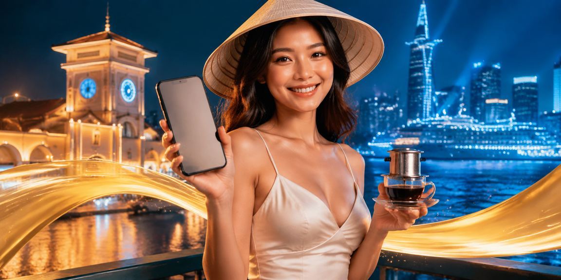Người dùng tại TP. Hồ Chí Minh xem kèo cá cược trên điện thoại bên tách cà phê buổi sáng