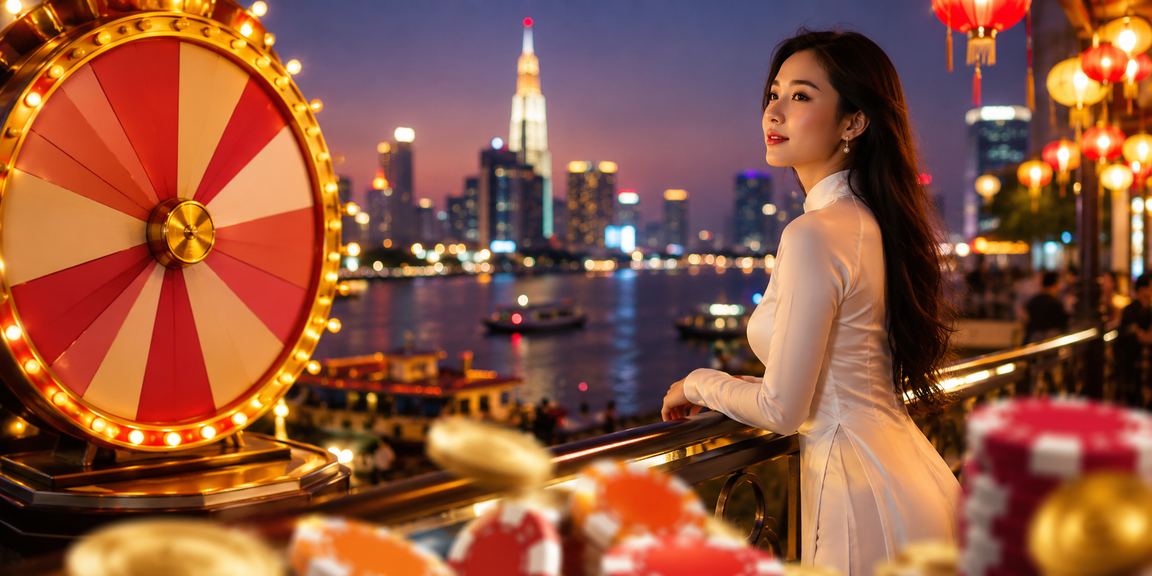 Không gian cá cược và giải trí casino trực tuyến tại Việt Nam với ánh đèn lung linh